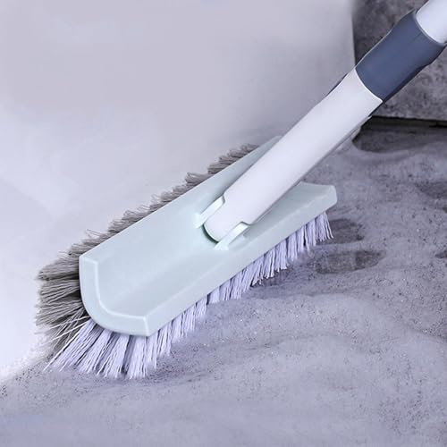 Brosse à récurer 2 en 1, brosse à récurer de douche en forme de V avec long manche, brosse en verre robuste, brosse de nettoyage de sol, brosse de douche avec long manche pour la maison et le travail