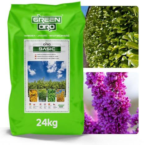 GREEN ORO ORO BASIC 24KG – Engrais à libération prolongée pour le laurier-cerise, les plantes de haie et les plantes aimant les sols alcalins
