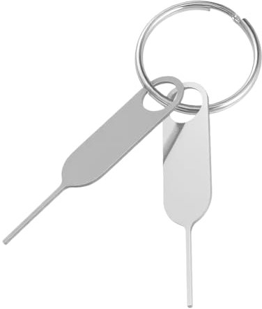 CIATBYYJ 2 Pcs Extended SIM Card Removal Tool, Universal SIM Card Tool with Key Ring, Stainless Steel SIMs Ejector Tools for Tray Doorbell, SIMs Cards Pin for All Cell Phones