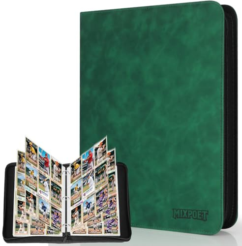 MIXPOET Album per carte da collezione, raccoglitore per carte da collezione con 9 tasche e custodie per 900 carte, raccoglitore per carte da gioco per carte YGO MTG TCG