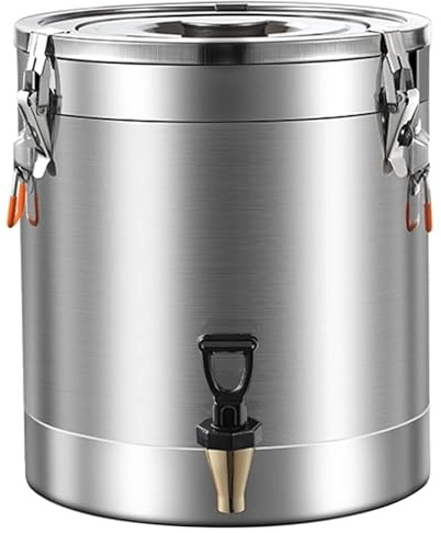 Barile isolato in acciaio inox 304 da 30 litri con rubinetto, contenitore per alimenti in metallo, per la produzione di vino e birra, conservazione del latte, durevole ed efficiente