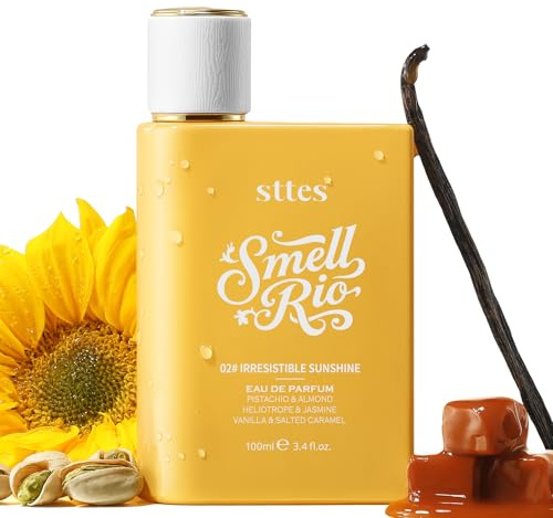 Sttes Smell Rio Perfume 02# (Irresistible Sunshine)– Long-Lasting Hair Perfume for Women with Vanilla, Salted Caramel & Gourmet Notes – Sweet Scentual Fragrance Eau de Parfum 100ml (3.4 fl oz)