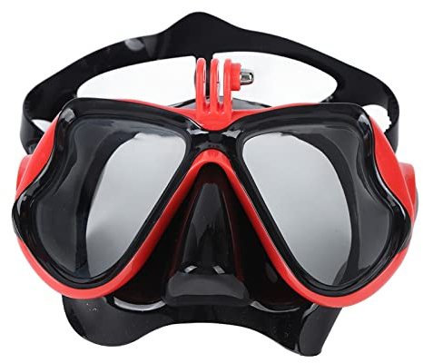 Yctze Lunettes de Natation et de Plongée en Apnée Imperméables HD avec Lentille de Plongée Antibuée et Couvre-nez pour Hommes et Femmes - Lunettes de à Vue Large Confortables (rouge)