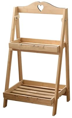 WUHGI Växtställ i trä, hopfällbar hörnhylla för inomhus- och utomhusbruk, mångsidig blomställning för balkong, trädgård och gård