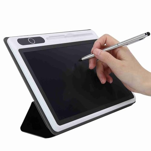 TIKATARER Electronic Notepad, LCD Tablet Writing Pad with Flexible LCD Screen for Business Meetings and Daily Notes (Black (with Leather case))