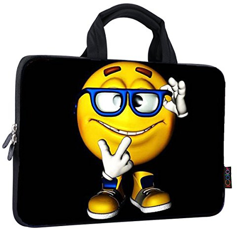 iColor Universal 9.7 10 10.1 10.2 inch Ultra-Portable Neoprene Zipper Laptop Sleeves Bag Case Cover for iPad eBook Netbook Laptops Tablets Computers Readers (Yellow Boy)