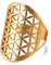Amaxer Edelstahl Blume des Lebens Mandala Heilige Geometrie Ring für Frauen Aussage Ausgehöhlt Verstellbarer Bandring Schmuck für Dame (Gold)