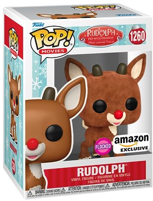 Funko POP! Movies: Rudolph - Rudolph - Flocked - Rudolph the Red-Nosed Reindeer - Amazon Exclusive - Collectable Vinyl Figure - Gift Idea - Official Merchandise - Toys for Kids & Adults - Movies Fans