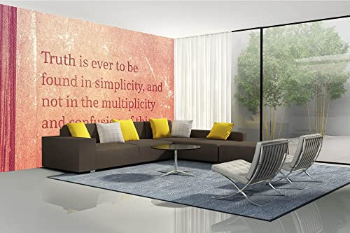 DIMEX LINE Non-Woven Photo Wallpaper Quote BY Isaac Newton 375 x 250 cm - Non-Woven Wallpaper, wall Mural, wall Pictures - Wallpaper for Living Room, Bedroom, Office, Kitchen