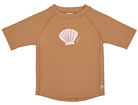 LÄSSIG Maglietta da bagno a maniche corte per bambini, protezione dai raggi UV/manica corta, rashguard Shell caramel, 07-12 mesi, taglia 74/80