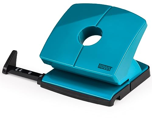 NOVUS Locher B220 Color ID 2.0 (20 Blatt Lochleistung, fest einrastende Anschlagschiene, Funktionsteile aus Metall) bright petrol