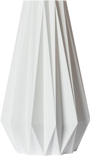 3D Vase Dekovase Agneta L 30cm Bodenvase Weiß Deko Vase Pampasgras Trockenblumen