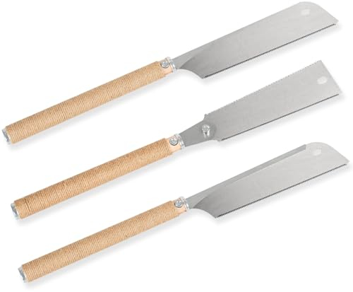 WALTER Japansägen-Set: DOZUKI, RYOBA, KATABA - 3-teilig, langlebige Sägeblätter, Holzgriffe, biegsame Blätter mit grober und feiner Zahnung für präzise Längs-, Quer- und Schrägschnitte