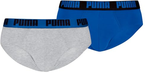 Puma Men's Men Everyday Brief, Blue/Grey Melange, M (2er Pack)