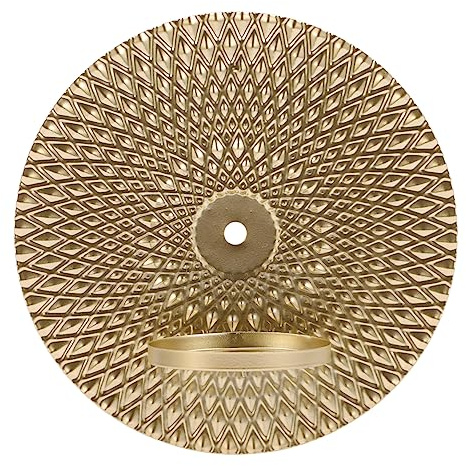 Cabilock Candelabro De Pared Metálico Dorado Portavelas Colgante para Hogar Soporte Elegante De Té y Luz Ambiental Decoración Sala y Comedor