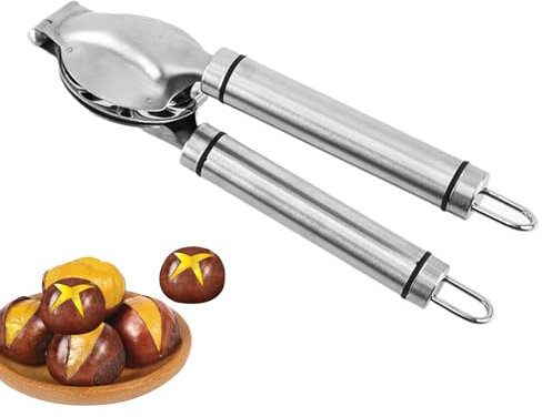 Pinza per castagne Schiaccianoci per tagliare le castagne - Pinza per apridadi in acciaio inossidabile | Strumento per pelapatate, schiaccianoci e schiaccianoci multifunzionale con manico anti