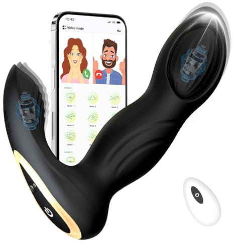 Plug Anale-Dilatatore Donna Uomo Sexytoysys Donna Coppia Vibratore per Uomo Professionale Dildo Anale Realistico Vibratori Plug Analesex Toy con Telecomando APP da Telefono Sex Toys Pene (Nero)