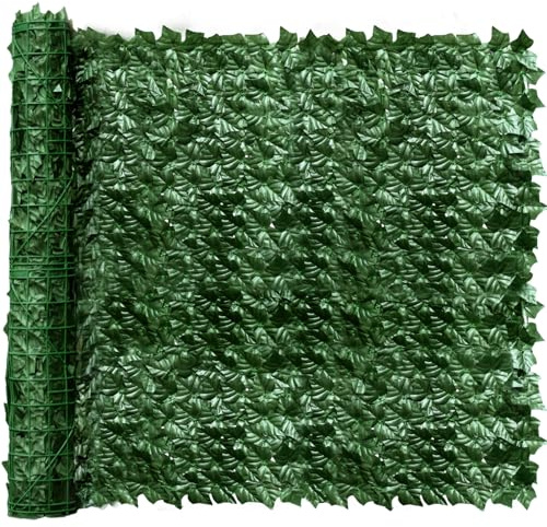 LAKYFCL Artificial Ivy Privacy Fence Screen, 160x40 inch Artificial Hedge Grass Wall，Faux Ivy Fence Privacy Screen, Decoration for Patio, Balcony, Garden, Backyard Indoor Outdoor Decor
