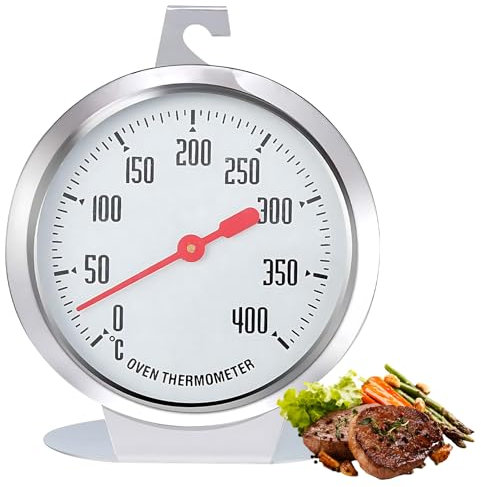KAIYAYA Termometro da Forno,Cucina Acciaio Inossidabile Resistente Alle Alte Temperaturetermometro con Quadrante Grande,Per Cottura Forno Stufa a Gas,Bbq,Cucina e Pasticceria