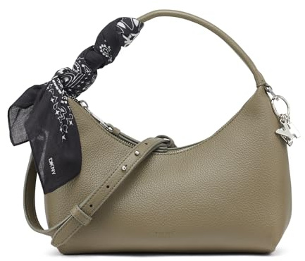 DKNY Imma Crossbody Bag with Logo Keychain and Tie Scarf, Utility Green