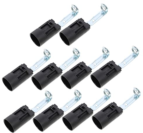 HAMPPLIES Lot de 10 Douilles D’ampoule E14 pour Lampe Bougie, Socle de Candélabre Noir, Installation Facile, pour Lustres et Projets DIY