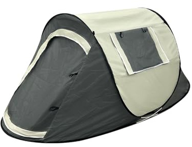 Gugxiom Pop-up Zelt 1 Personen, Wasserdichtes Campingzelt mit Doppel-Tür-Design, Outdoor Zelt für Camping Wandern Reisen (Cremefarben)