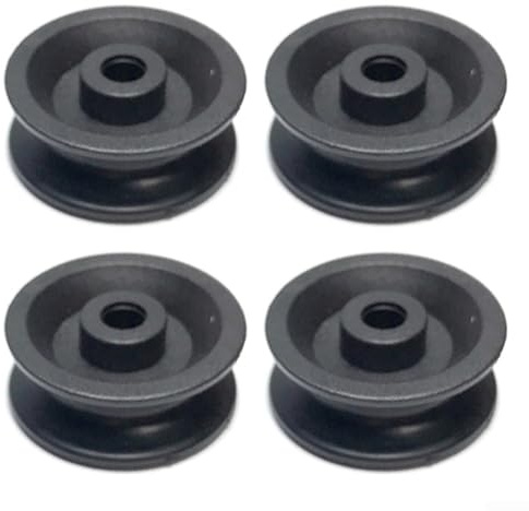 4 piezas de repuesto de polea de cuerda de tensión para bicicleta, rueda de repuesto de plástico para gimnasio en casa, bicicleta, 36 mm de diámetro, color negro
