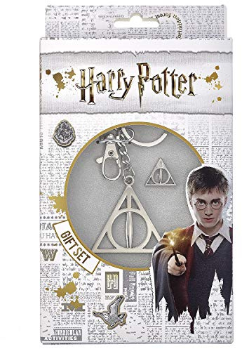 Harry Potter Deathly Hallows Keyring and Pin Badge Set [Import Anglais]