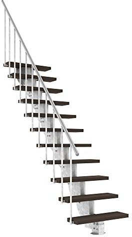 DOLLE Außentreppe Gardenstep 11 Stufen Höhe 203,5-247,5 cm Stufen Trimax® 80 cm Dunkelbraun inkl. Steiggeländer
