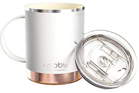 Asobu Ultimative Edelstahl-Keramik-Innenbeschichtung Isolierbecher SM30 WHITE