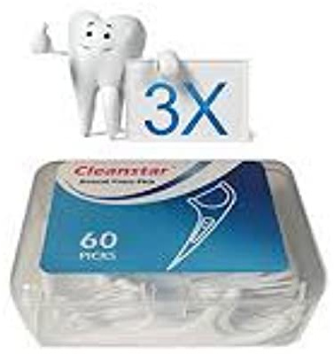 Hurreka Floss (confezione da 3) 180 plettri per filo interdentale 2 in 1 per la pulizia dei denti con manico antiscivolo, elimina la decadenza e la placca dentale