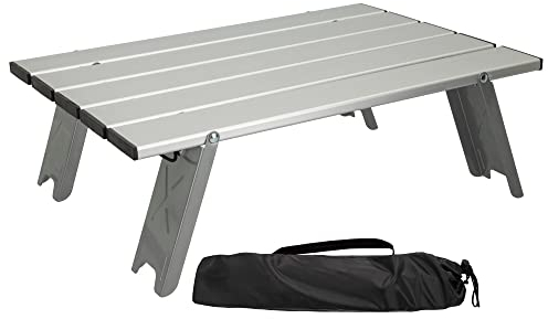 Aktive 52995 Table d'appoint Pliable de Camping, Argenté, Chico