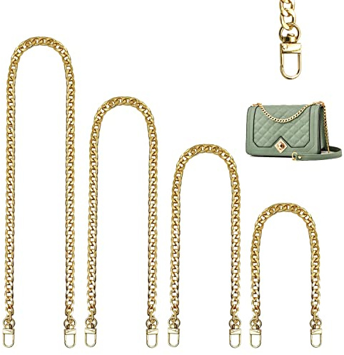 Cadena para Bolsos - 4 Piezas Correas de Metal para Hombro, Repuesto con Hebilla de Langosta (Oro)