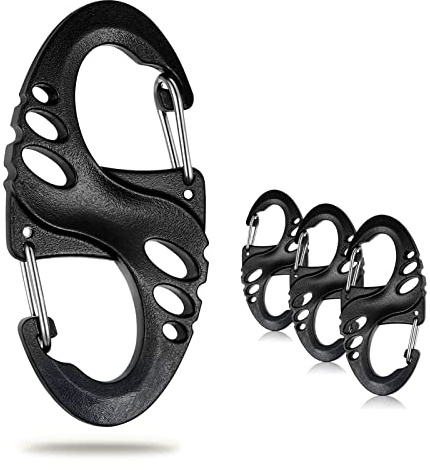 12 Pack 2 Carabiner Clip Plastic S Carabiner Clips Paracord Keychain Hooks for Key Chain Backpacks Bags Zipper Clip Accessories