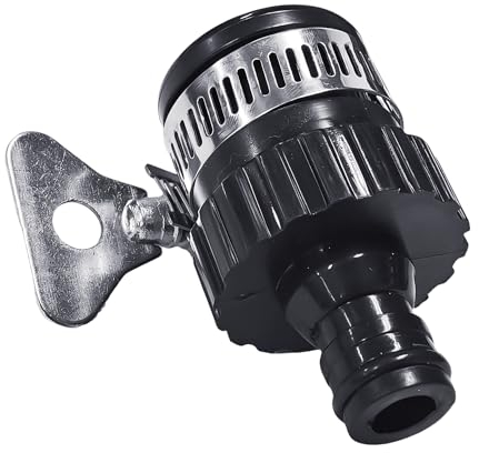 DAZZLUXE Connettore per Rubinetto, Adattatore per Tubo da Giardino Rotondo, Rubinetto Nero per Cucina, Bagno, WC