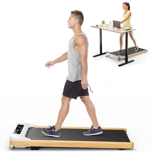 COSTWAY 3 in 1 Laufband 2,25HP, Walking Pad unter dem Schreibtisch 1-6km/h mit Fernbedienung, LED-Anzeige & 15 Programme, Treadmill tragbar für Zuhause & Büro bis 120kg Belastbar