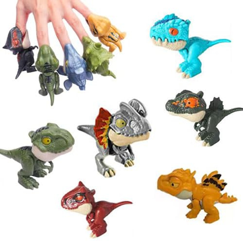 Ceeyoll 6 Pezzi Dinosauro Giocattoli Dino Morso Dito Piccolo Dinosauro Figure Interattivo Dito Giocattoli Per Bambini Ragazzi E Ragazze