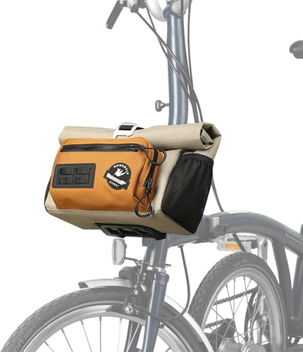 Rhinowalk Sacoche de guidon pour vélo à démontage rapide pour Brompton vélo pliant avec bandoulière et housse de pluie
