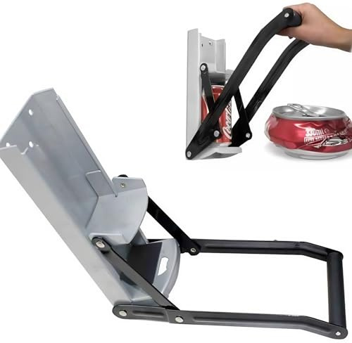 WZCFFF Frantoio per lattine, frantoio a mano per il riciclaggio, apriscatole, bottiglie, viene fornito con tappo bar, hardware in metallo, lattine e bottiglie
