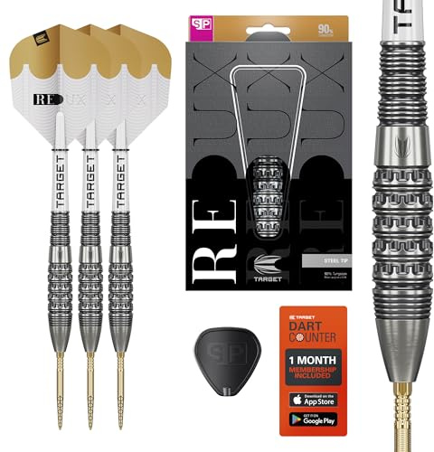 Target Darts Redux 90% Tungsten Swiss Point Steel Tip Dart Set (Barrel 02), 25G | Pro Ultra No.6 Flights & Pro Grip Tag Shafts, DX Points Gold & SP Tool Included | Professional Dart Sets