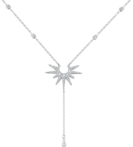Silber Kette Y Halskette Lange für Damen Frauen Lange Halskette Boho