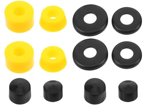Didiseaon Bushing de Skateboard en PU Jaune Amortisseur de Vibrations pour Trucks Rehausseur de Stabilité Compatible Longboard Kit de Pièces D’Axe pour Absorption de Chocs et Performance