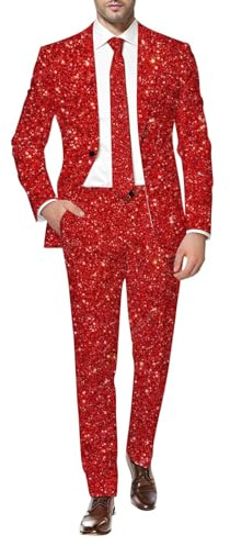 Traje de hombre estampado de lentejuelas brillantes, blazer para hombre, estilo nocturno, pantalón de traje, trajes y chaquetas, cuello alto, chaqueta Blazer Slim con un botón para eventos de carnaval