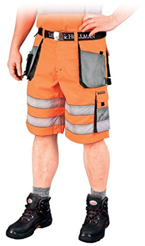 Leber&Hollman LH-FMNX-TS_PSBXL formar skyddsbyxor kort, orange-grå-svart, XL storlek