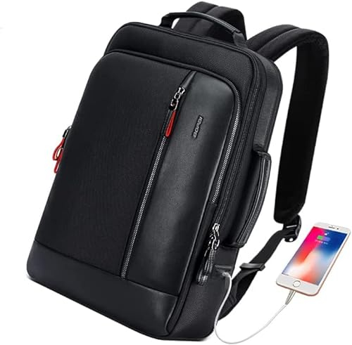 BOPAI Zaino Antifurto Intelligente per Laptop 15.6 Pollici Impermeabile con Ricarica USB - Casual, Viaggio, Business, Nero