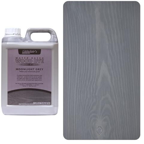 Littlefair's Wood Stain Water-Based - (Moonlight Grey) – Non-Toxic, Eco-Friendly & Quick Drying - Easy-to-Apply, Concentrated Formula for All Wood Types – 20 LTR
