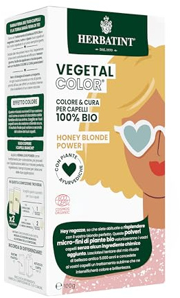 Herbatint Vegetal Color – Colorazione vegetale 100% naturale e bio HONEY BLONDE POWER – Biondo Miele 100 gr