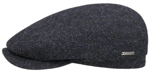 Stetson Belfast Schirmmütze Fischgrat Mehrfarbig Made in EU Damen und Herren Herbst Winter schwarz-blau 58 cm