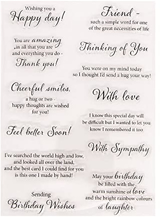 LZBRDY Wishes Words Letters Clear Stamps for Card Making