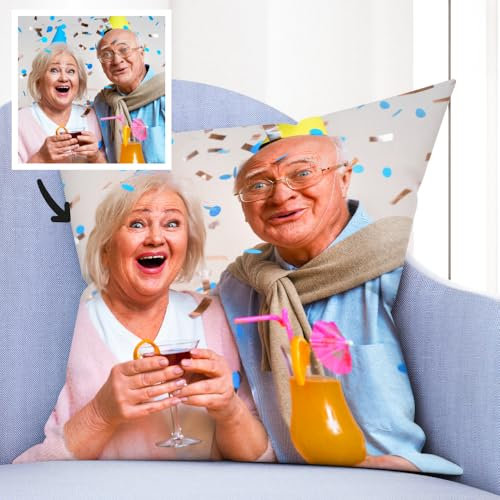 Transparent Gift Cojín Personalizado con Foto Grande. Cojines Personalizados con Foto Decoración. Funda con o Sin Relleno. Regalos Personalizados para Mujer, Hombre, Cumpleaños
